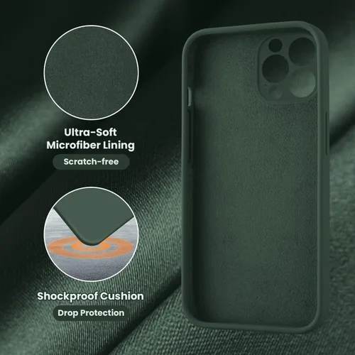Vista 5 de Cordking Funda diseñada para iPhone 13 Pro Max, cubierta completa de silicona [protección mejorada de la cámara] Funda protectora a prueba de golpes
