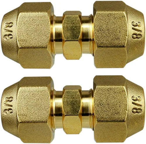 Vista 7 de 2 piezas conectores de extensión de tubería de cobre para aire acondicionado, tuercas de accesorio abocinado de latón de 1/2", accesorio de tubo