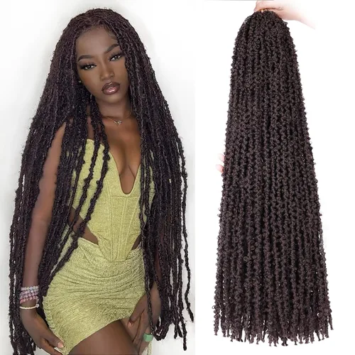 Vista 15 de Leeven Cabello de ganchillo de 12 pulgadas de color marrón mariposa 30#
