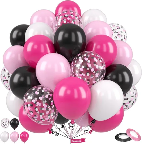 Vista 30 de Globos azules y negros, globos de graduación de 12 pulgadas, globo de látex de confeti azul oscuro, negro, blanco, plateado metálico, para niños