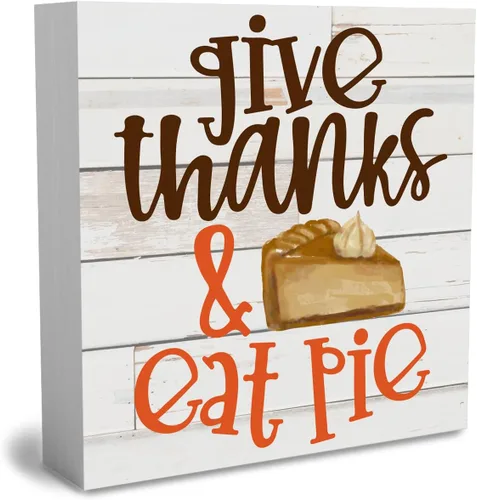 Vista 10 de Cartel rústico de madera de Acción de Gracias, caja de madera decorativa de otoño, bonita caja de madera decorativa para pared, escritorio, hogar