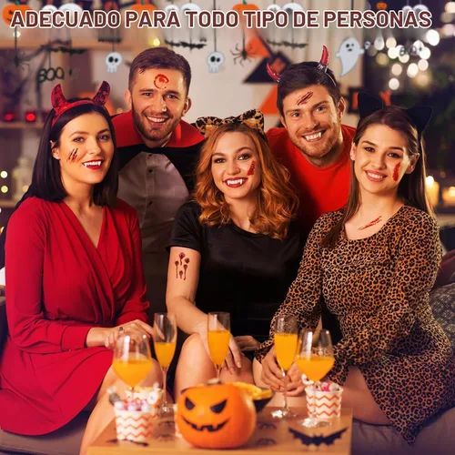 Vista 6 de 9 pares de colmillos falsos de dientes de vampiro para disfraz de fiesta