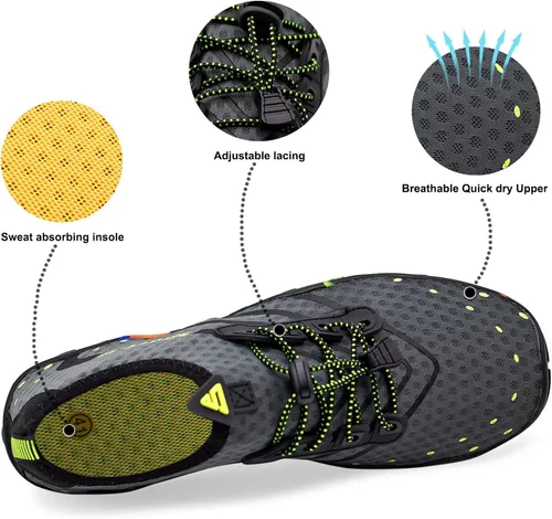 Vista 3 de Teemie Zapatos de agua para hombres y mujeres secado rápido calcetines acuáticos para exteriores zapatos deportivos