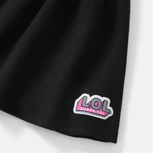 Vista 6 de L.O.L. Surprise! Conjunto de falda de manga larga a cuadros de forro polar, conjunto de 2 piezas, conjunto de ropa de invierno