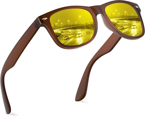 Vista 61 de FEIDUSUN Lentes de sol polarizados para hombre y mujer, lentes de sol retro negros para conducir, pescar, protección UV