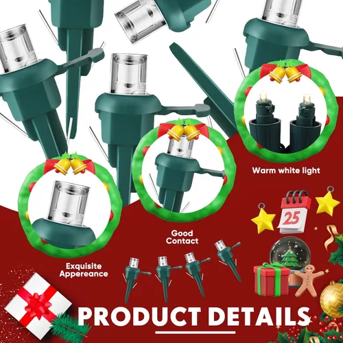 Vista 3 de Luces LED de Navidad Bombillas de Repuesto Mini para Luces de Navidad de 3 Voltios 0.06 Vatios Bombilla LED para Árbol de Navidad Luces de Navidad