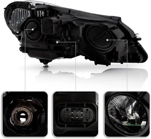 Vista 3 de ACANII - Para [HID/Xenon w/AFS] 2010-2013 Mercedes Benz E350 E550 Sedán/Wagon Proyector Faros Faros Izquierdo+Derecha