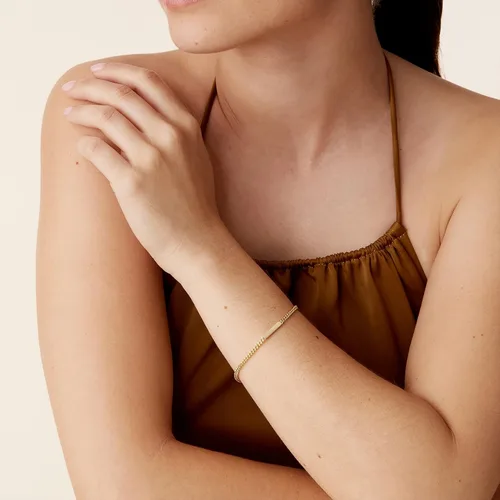 Vista 2 de PAVOI 14K Gold Plated Lightweight Chain Bracelet Curb Link and Cable Chain Bracelets for Women