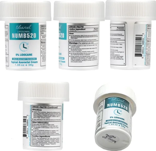 Vista 9 de Ebanel crema anestésica de lidocaína tópica 5%, paquete de 2 unidades de crema para alivio del dolor, quemaduras, picazón y entumecimiento, crema