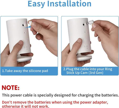 Vista 10 de Paquete de 2 adaptadores de corriente para batería de cámara Stick Up (3ª generación), con cable resistente a la intemperie para exteriores de 30