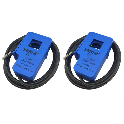 Vista 9 de 2 piezas SCT-013-000 30A 1V Sensor de transformador de corriente de núcleo dividido no invasivo SCT013
