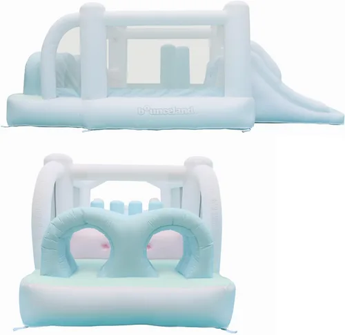 Vista 2 de Bounceland Obstacle Dream Bouncer Combo Slides, 18.5 pies x 8.5 pies x 6 pies de alto, soplador de aire incluido con GFCI, toboganes dobles, carrera