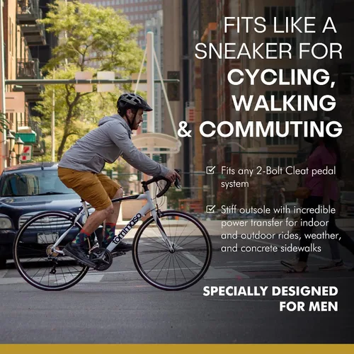 Vista 4 de Tommaso Zapatos de ciclismo para hombre, para interiores, para ciclismo y desplazamiento, para uso urbano, compatible con tacos SPD, cordones