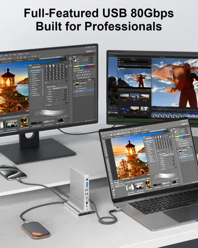 Vista 5 de Cable USB 4 V2 de 80 Gbps para cable corto Thunderbolt 4 de 1.64 pies, ancho de banda Boost 120Gbps para 16K/Dual 8K, PD 240W carga rápida para USB