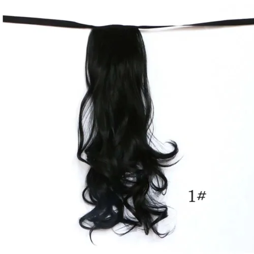 Vista 5 de Extensiones de cabello sintético de 20 pulgadas, 3.17 oz, ondulado, rizado, resistente al calor, fibra sintética para mujer