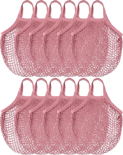 Vista 7 de Eccliy 12 bolsas de malla reutilizables para comestibles, contenedores portátiles de algodón para productos de algodón, lavables, bolsa de malla