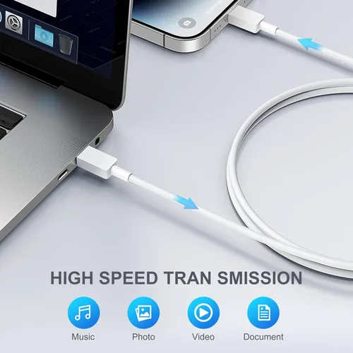 Vista 6 de Cargador para iPhone de carga rápida original [certificado Apple MFi], paquete de 2 bloques de carga de pared tipo C con 2 cables USB C a Lightning