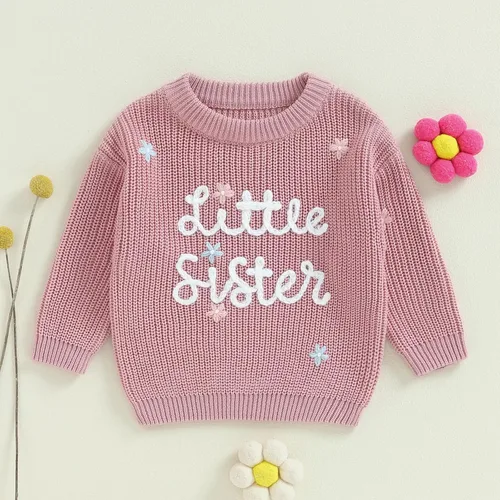 Vista 99 de VISGOGO Suéter a juego para hermanitas grandes y pequeñas, ropa de una sola pieza