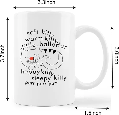 Vista 5 de Kunlisa Soft Kitty Warm Kitty Little Balloffur - Taza de cerámica de 11 oz, taza de té con leche, regalos para amantes de los gatos, amantes
