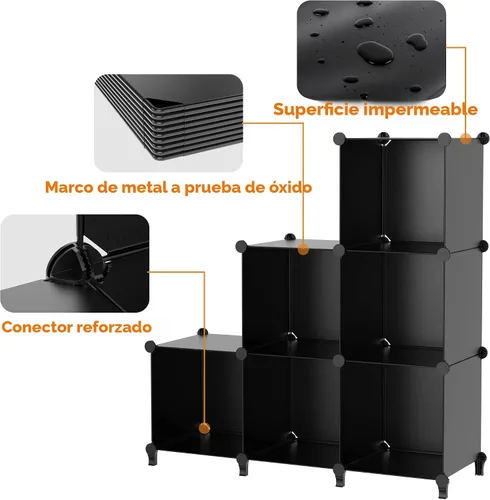 Vista 6 de HOMIDEC Organizadores y almacenamiento de armario, organizador de almacenamiento de 16 cubos, organizador de armario estantería con cubos y estantes