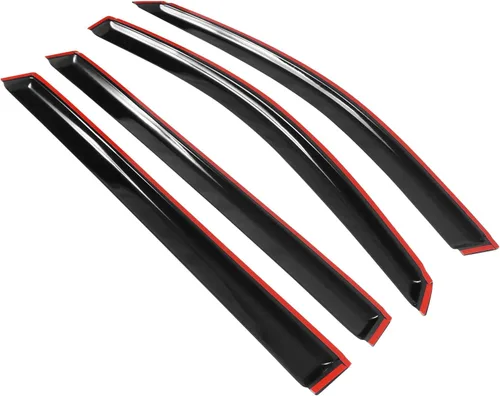 Vista 4 de IKON MOTORSPORTS - Visera de ventana compatible con Toyota Sienna XL20 2004-2010, estilo delgado, acrílico, tintado humo, lluvia, protección contra