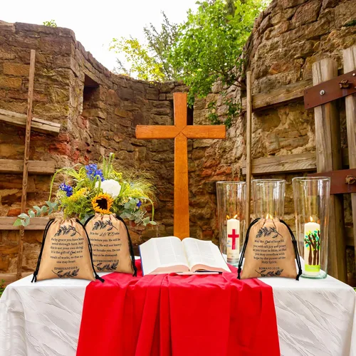 Vista 7 de Paterr 24 bolsas de regalo cristiano con cordón, versículos de la Biblia, diarios de oración, regalos religiosos inspiradores de 6.9 x 10 pulgadas