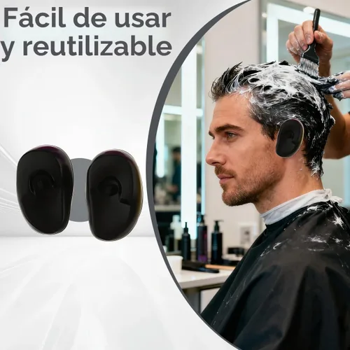 Vista 5 de 3 pares de orejeras de silicona suave para teñir el cabello, cubierta protectora para el oído, protección para el tratamiento del cabello