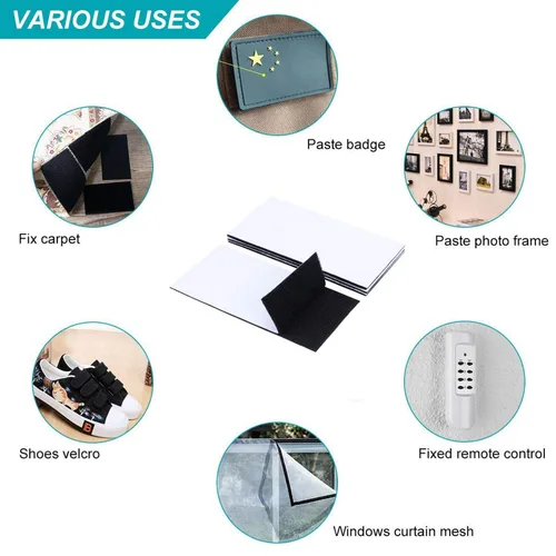 Vista 9 de BRAVESHINE Cinta de velcro extraíble de 2 x 4 pulgadas con adhesivo, 12 juegos de cinta de montaje fuerte para colgar cuadros en la pared, cojines