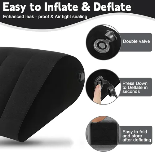 Vista 9 de TheClover Almohada inflable de cuña para dormir - Almohada de elevación de piernas con máscara para dormir, almohada de cuña de cama para acampar
