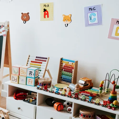 Vista 5 de Tatuo 4 ganchos de pared de animales de madera Safari para niños, ganchos de pared para abrigos, temática de animales de selva, decoración