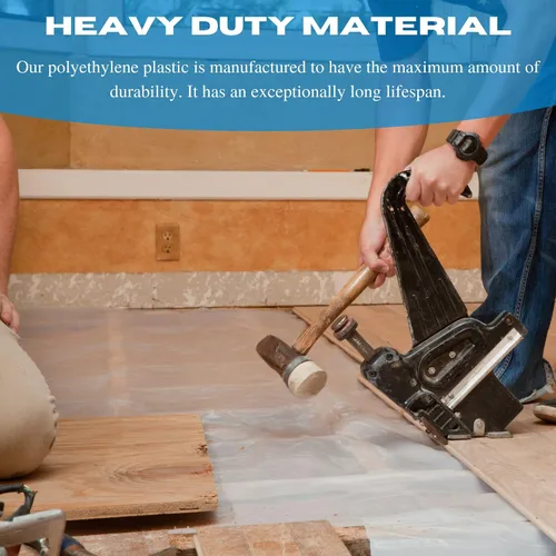 Vista 6 de VBS - Láminas de plástico transparente - 6 mil - (6 x 100 pies) - Plástico transparente para ventana para invierno, rollo de láminas de plástico