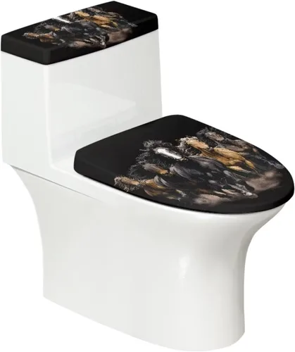 Vista 38 de Juego de decoración de baño de 2 piezas con diseño de muñeco de nieve de Navidad, cubierta de tanque para asiento de inodoro