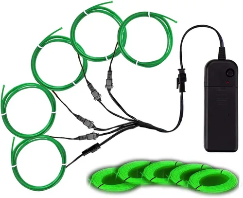 Vista 18 de MaxLax Cable EL, luces de neón portátiles, cable EL 5 en 3.3 ft, alambre electroluminiscente para decoración de Halloween, fiesta de Navidad Ten