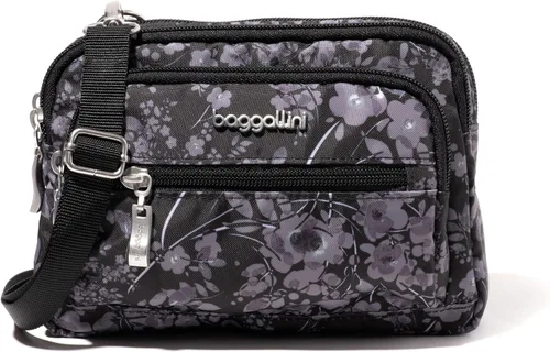 Vista 33 de Baggallini Bolsa cruzada pequeña con triple cremallera para mujer, 8 x 6 pulgadas, ligera, convertible