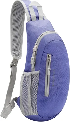 Vista 8 de Gisdanchz Bolso bandolera unisex con diseño de panal de abeja, jacquard, pequeña, delgada, bandolera, bolsa de pecho para senderismo y viajes