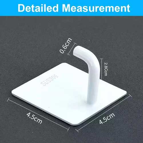 Vista 5 de Ganchos adhesivos para toallas de pared resistentes, paquete de 6, soportes impermeables para toallas adhesivas para baño, cocina o uso doméstico