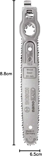 Vista 6 de Bosch NanoBlade 2609256F43 - Hoja de sierra para madera y materiales sintéticos, profundidad de corte 65, tecnología NanoBlade