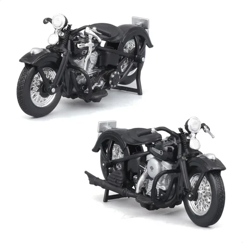 Vista 6 de Maisto 1:24 Harley Davidson '48 FL Panhead + 1950 Chevrolet 3100 Pickup Juego de vehículos fundidos a troquel