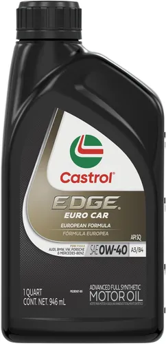 Vista 2 de Aceite de motor sintético avanzado Castrol Edge Euro 0W-40 A3/B4, 1 cuarto de galón, paquete de 6