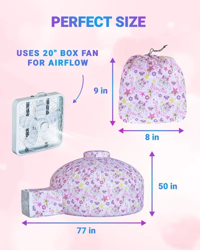 Vista 2 de Skywin Fairy Fort - Carpa de Aire para Niños con Puerta (77" x 50") Se Arma en 30 Segundos, Carpas para Niños Pequeños de Interior para Juego Fuerte
