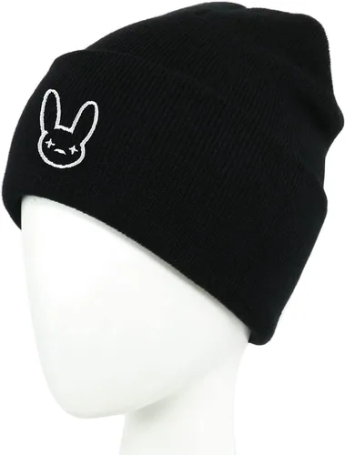 Vista 5 de Bad Rabbit Bunny Merch - Gorro de punto con puños, gorro diario para hombres y mujeres