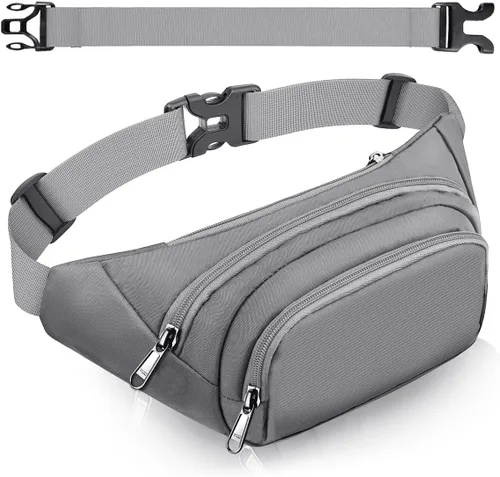 Vista 10 de Riñonera grande para mujeres y hombres – Riñonera Syican con 3 bolsillos con cremallera, regalos para disfrutar de deportes, viajes, entrenamiento