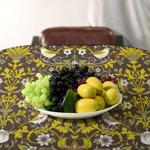 Vista 291 de Mantel Floral Retro de Pájaros, Diseño Original Bohemio William Morris Estampado Cubierta de Mesa para Hogar Picnic Fiesta Comedor Cocina William