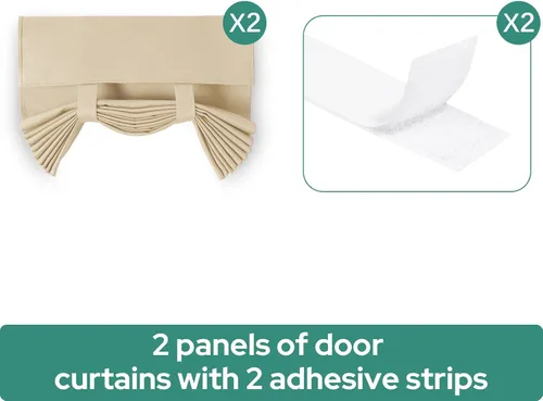 Vista 8 de HOMEIDEAS Cortinas Opacas para Puerta Francesa para Ventana de Puerta, Juego de 2 Cortinas de Privacidad, Cobertura para Ventana de Vidrio, Cortinas