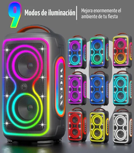 Vista 7 de Altavoz Bluetooth portátil, pico de 240 W, potente sonido fuerte, altavoz inalámbrico para fiestas con graves profundos, tiempo de reproducción