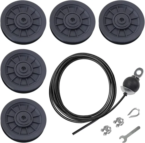 Vista 3 de Rueda de polea para equipo de gimnasio, polea de rodamiento de nailon de 90mm/3.5", reemplazo de rueda para cable de pieza de equipo de gimnasio