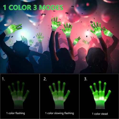 Vista 3 de WEICHUANGXIN Light Up LED Gloves New Fun Cool Party Favor Hot Toys Cool Toys Christmas Birthday Gifts for Boys Girls