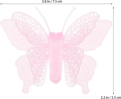 Vista 2 de LUOZZY 16 calcomanías de mariposa fluorescentes, calcomanías de pared, calcomanías de ventana de vidrio para decoración de habitaciones