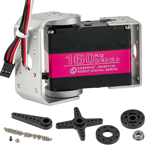 Vista 7 de RDS5160 Servo 132.3 lbs RC Digital Servo High Torque Mental Gear 180 270 grados con disco de montaje en forma de U para 1/5 RC Car Robotics DIY