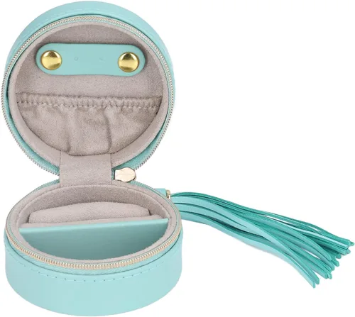 Vista 6 de TOPINCN Joyero de viaje para anillos, caja de almacenamiento de aretes, caja de almacenamiento portátil con cremallera, caja de almacenamiento